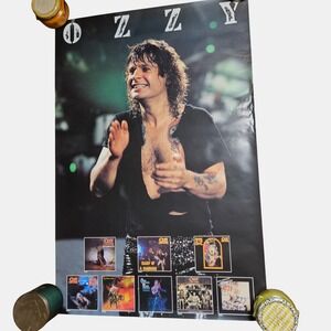 Ozzy Osborne Discovery Vintage 80s Album Poster 24x36 Black Sabbath Rock Advert